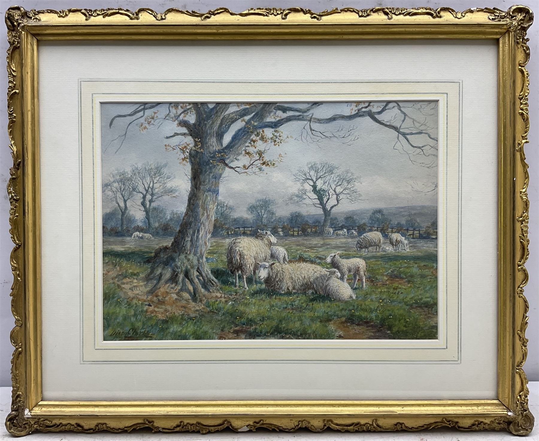 Joseph Dixon Clark (Newcastle 1849-1944): Sheep in Springtime - Image 2 of 4