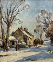 Owen Bowen (Staithes Group 1873-1967): Yorkshire Dales Cottages in the Winter Sunshine