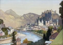 Mary Dawson Elwell (British 1874-1952): 'Salzburg Castle'