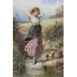 Myles Birket Foster RWS (British 1825-1899): The Milkmaid