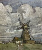 Reginald Frank Knowles Drewe (British 1878-1951): Windmill under Heavy Clouds
