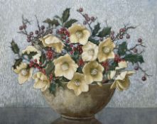 Harold Edward Conway (Staithes Group 1872-1949): Christmas Roses with Holly