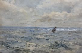 Helen O'Hara (Irish 1846-1920): Yacht at Sea