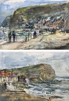 Rowland Henry Hill (Staithes Group 1873-1952): Staithes Looking East and West