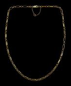 9ct gold rectangular and circular link chain necklace