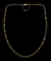 9ct gold rectangular and circular link chain necklace