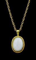 Gold single stone opal pendant