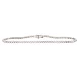 18ct white gold round brilliant cut diamond bracelet