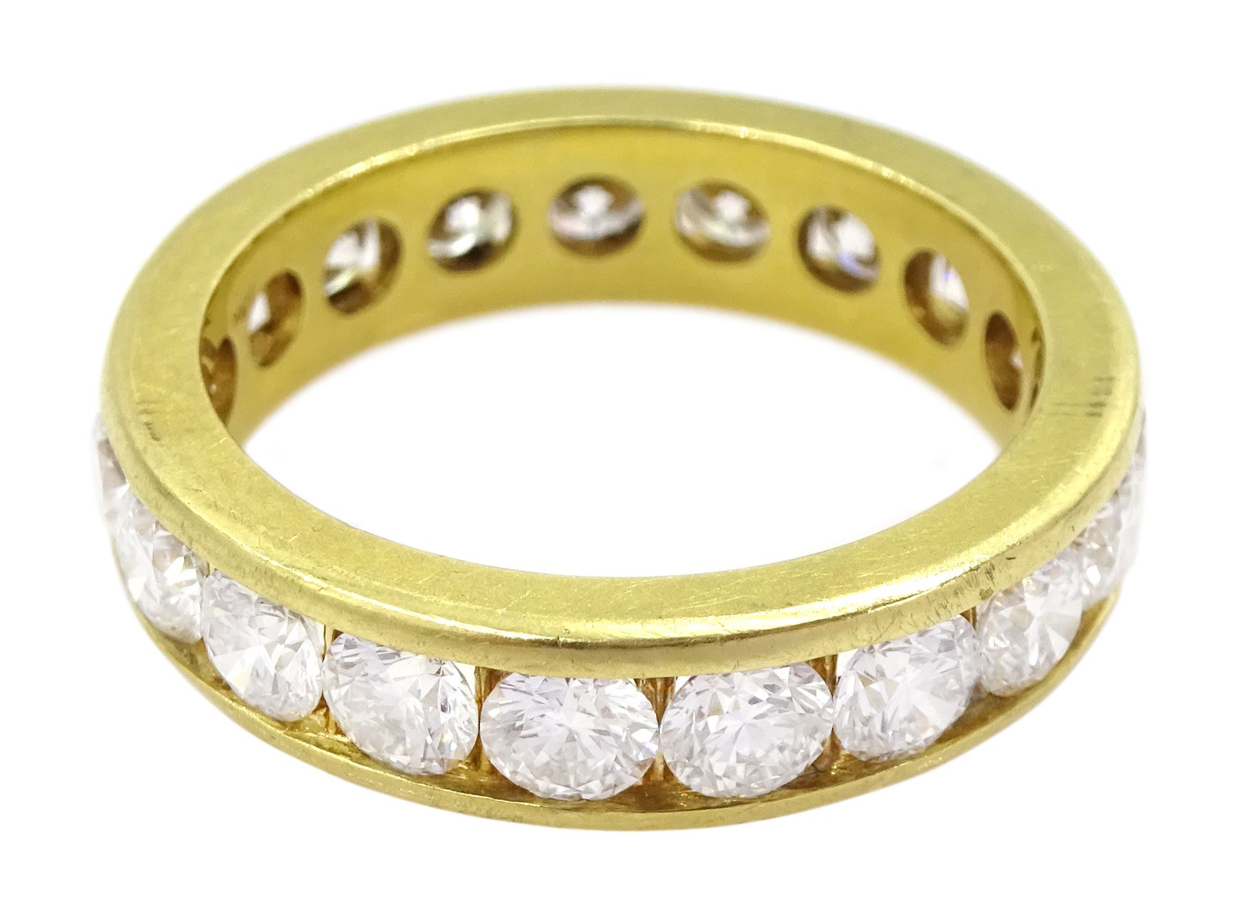 18ct gold round brilliant cut diamond full eternity ring - Image 3 of 5