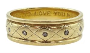 9ct gold rubover diamond eternity ring