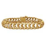 17ct gold fancy heart openwork link bracelet