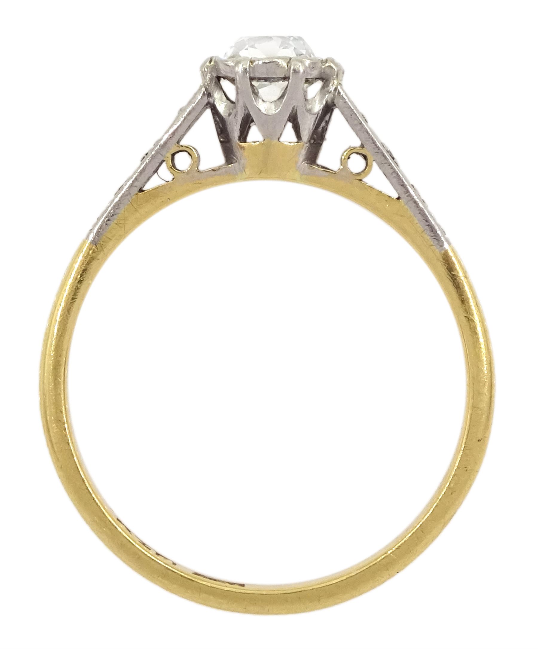 Early 20th century single stone old cut diamond ring - Image 4 of 7