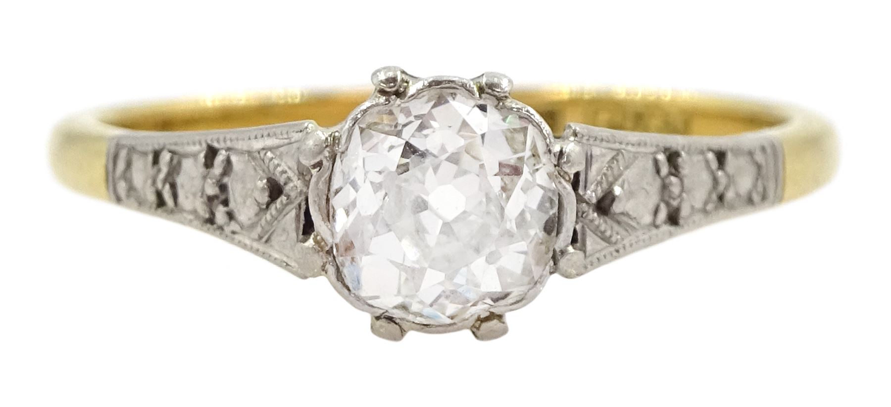 Early 20th century single stone old cut diamond ring