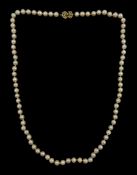 Single strand cultured white pearl necklace