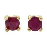 Pair of 9ct gold ruby stud earrings