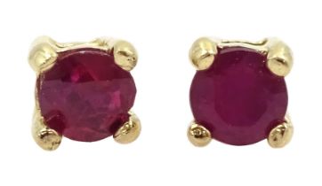 Pair of 9ct gold ruby stud earrings