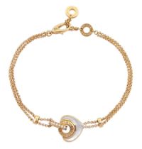 Bulgari Cuore 18ct rose gold mother of pearl heart and diamond bracelet