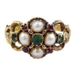 Victorian 15ct gold split pearl