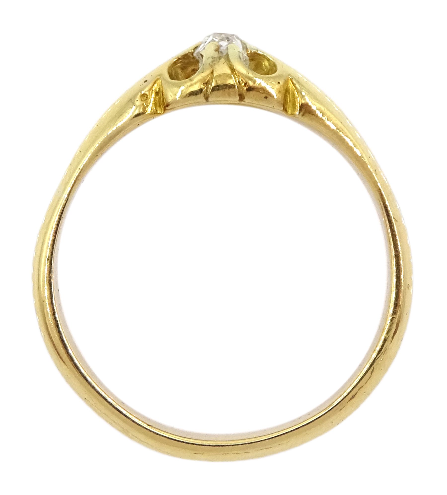 Early 20th century 18ct gold single stone old cut diamond ring - Image 4 of 4