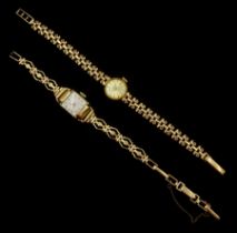 Two 9ct gold ladies manual wind wristwatches