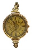 Early 20th century 14ct gold cylinder wristwatch stamped 14K