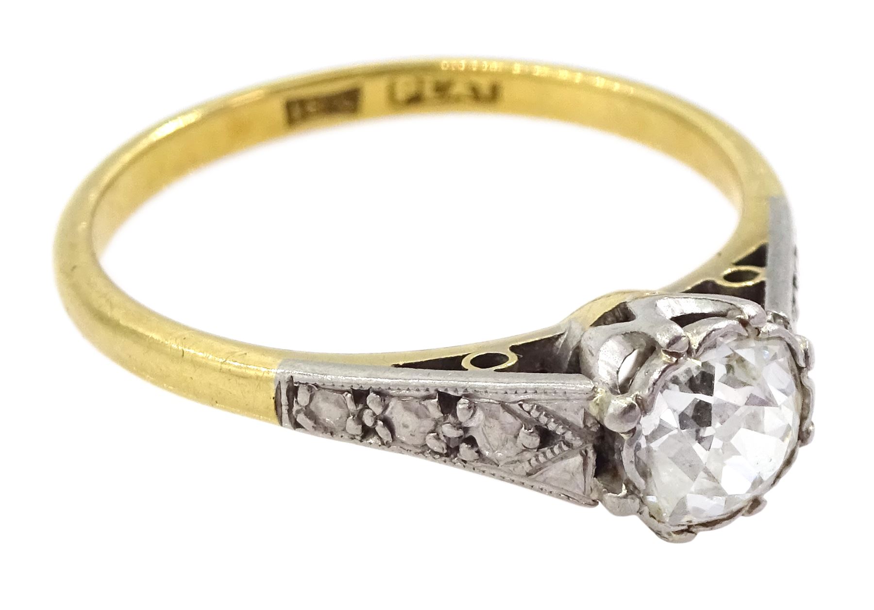 Early 20th century single stone old cut diamond ring - Image 3 of 7