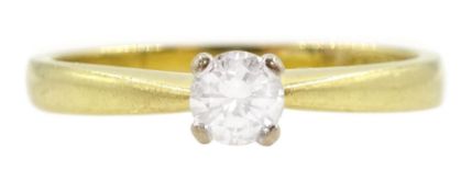 18ct gold single stone diamond set ring