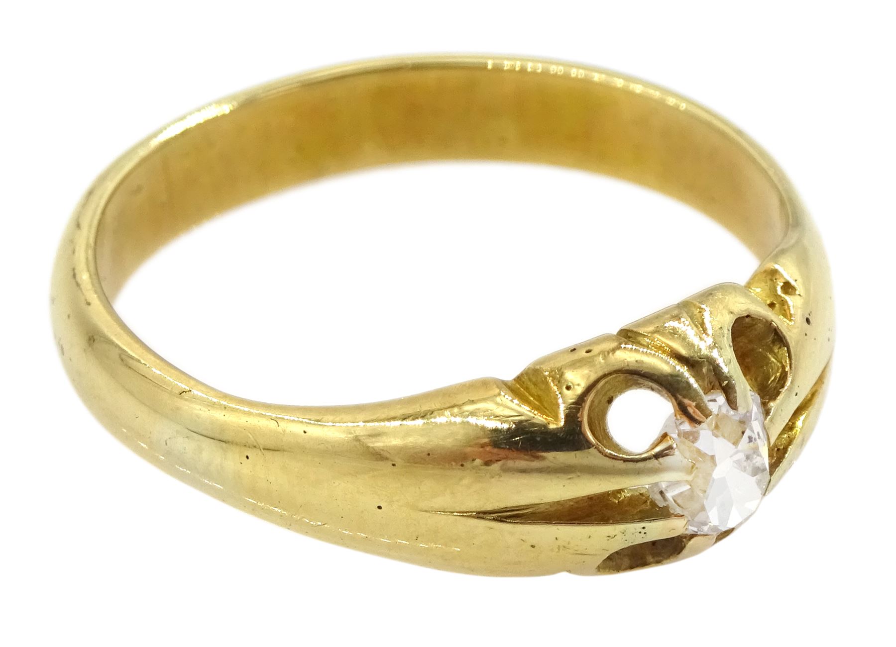 Early 20th century 18ct gold single stone old cut diamond ring - Image 3 of 4