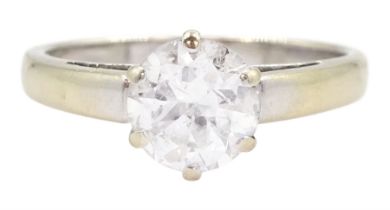 18ct gold single stone old cut diamond ring