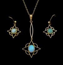Early 20th century 9ct gold opal pendant