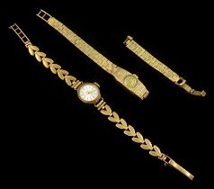 Two 9ct gold ladies manual wind wristwatches