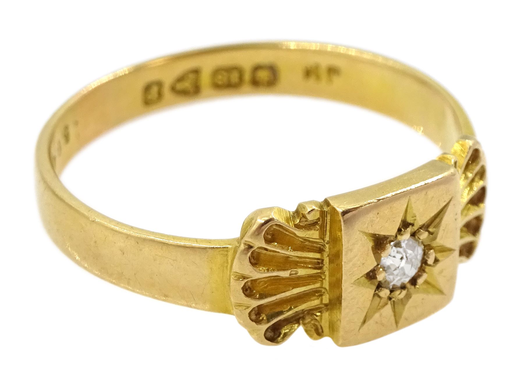 Victorian 18ct gold single stone diamond ring - Image 3 of 4