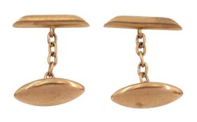 Pair of early 20th century 9ct rose gold cufflinks