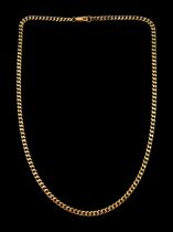 9ct gold flattened curb link chain necklace