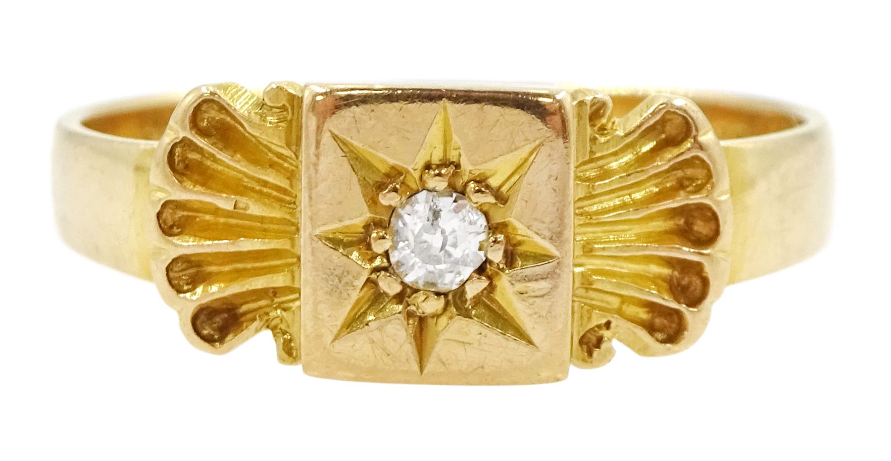 Victorian 18ct gold single stone diamond ring