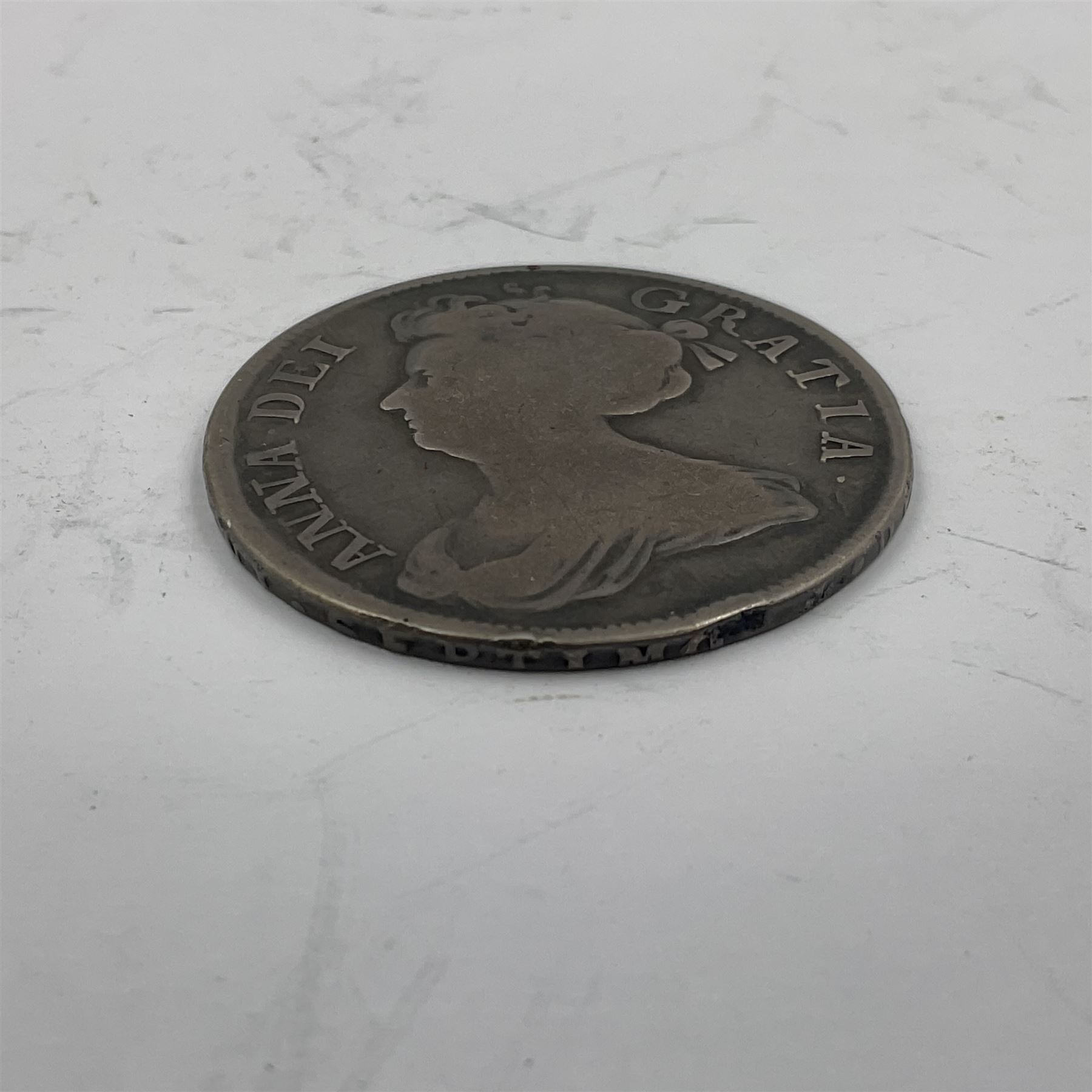 Queen Anne 1707 silver half crown coin - Image 2 of 3