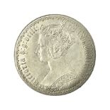 Queen Victoria 1887 silver 'gothic' florin coin