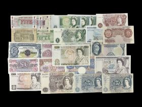 Twenty six mostly Bank of England banknotes