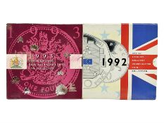 The Royal Mint United Kingdom 1992 and 1993 brilliant uncirculated coin collections
