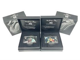 Two Royal Mail 'The Rolling Stones 60th Anniversary' fine silver stamp ingots