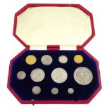 King Edward VII 1902 matt proof short coin set