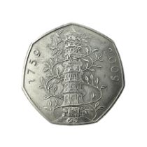 Queen Elizabeth II 2009 Kew Gardens fifty pence coin