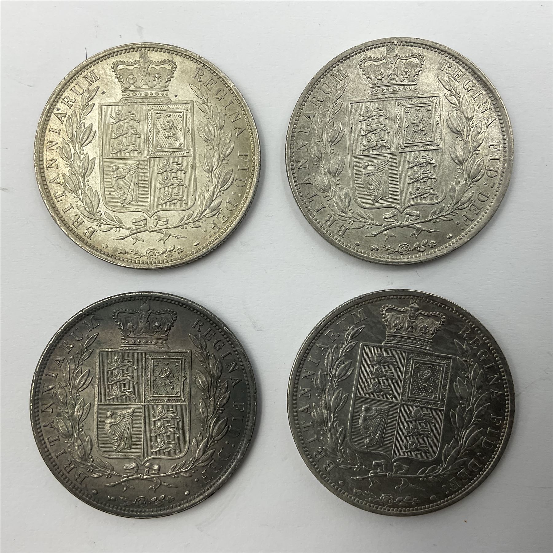 Four Queen Victoria 1887 silver halfcrown coins - Image 3 of 3