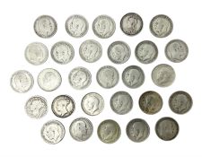 Approximately 75 grams of Great British pre 1920 silver sixpence coins
