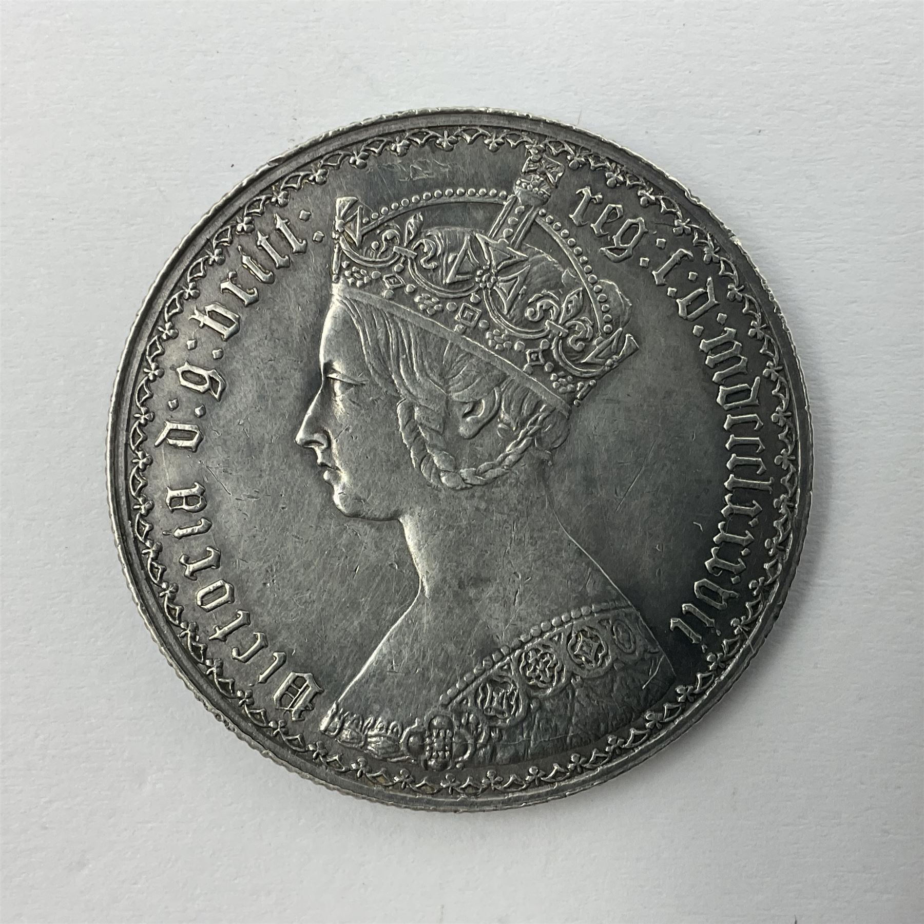 Queen Victoria 1887 silver 'gothic' florin coin - Image 2 of 4