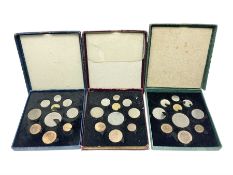 Three King George VI 1951 'Festival Of Britain' specimen coin sets