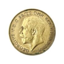 King George V 1911 gold half sovereign coin