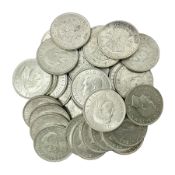 Thirty-one King George VI pre 1947 silver halfcrown coins