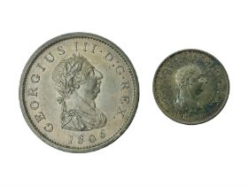 George III 1806 penny and halfpenny coins