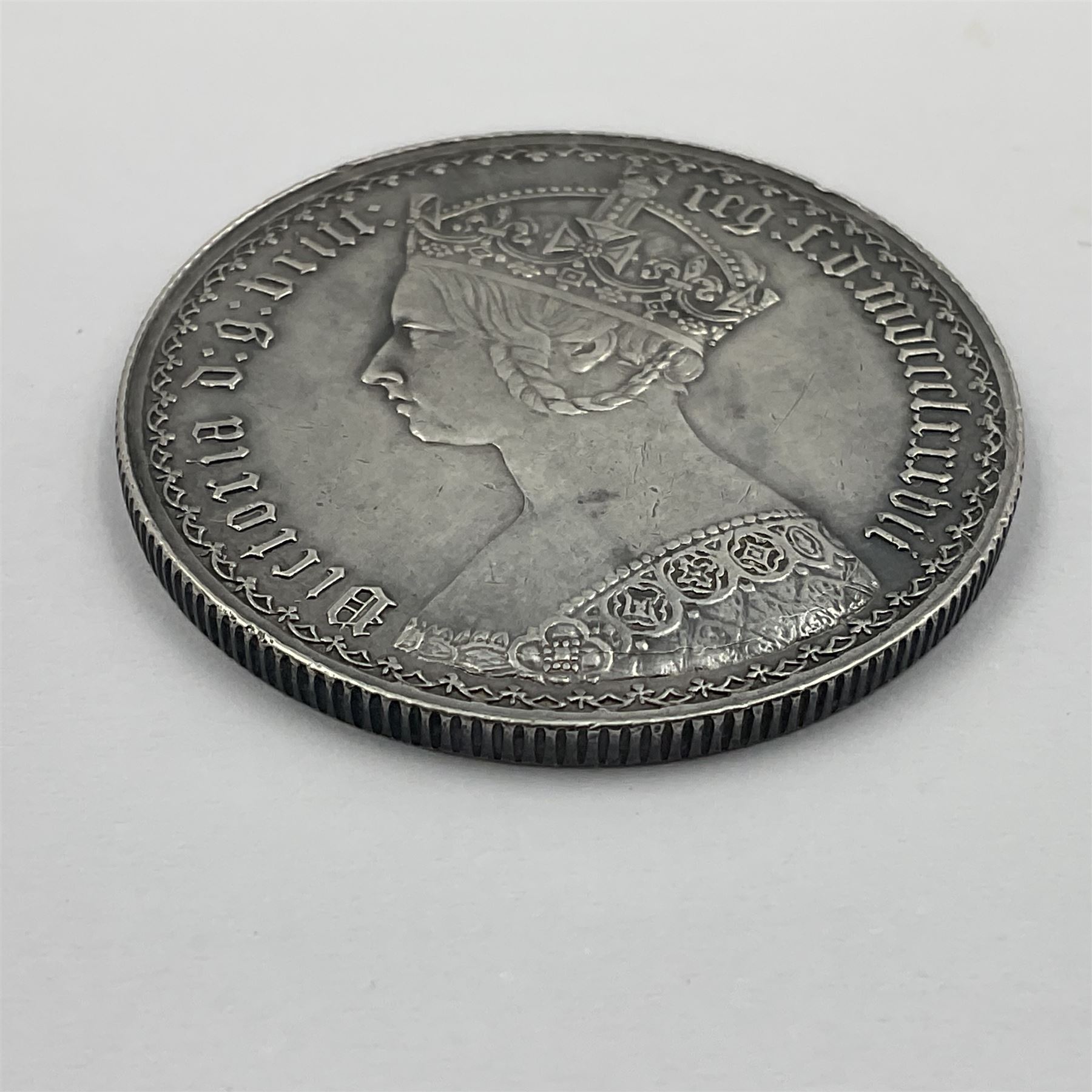 Queen Victoria 1887 silver 'gothic' florin coin - Image 3 of 4